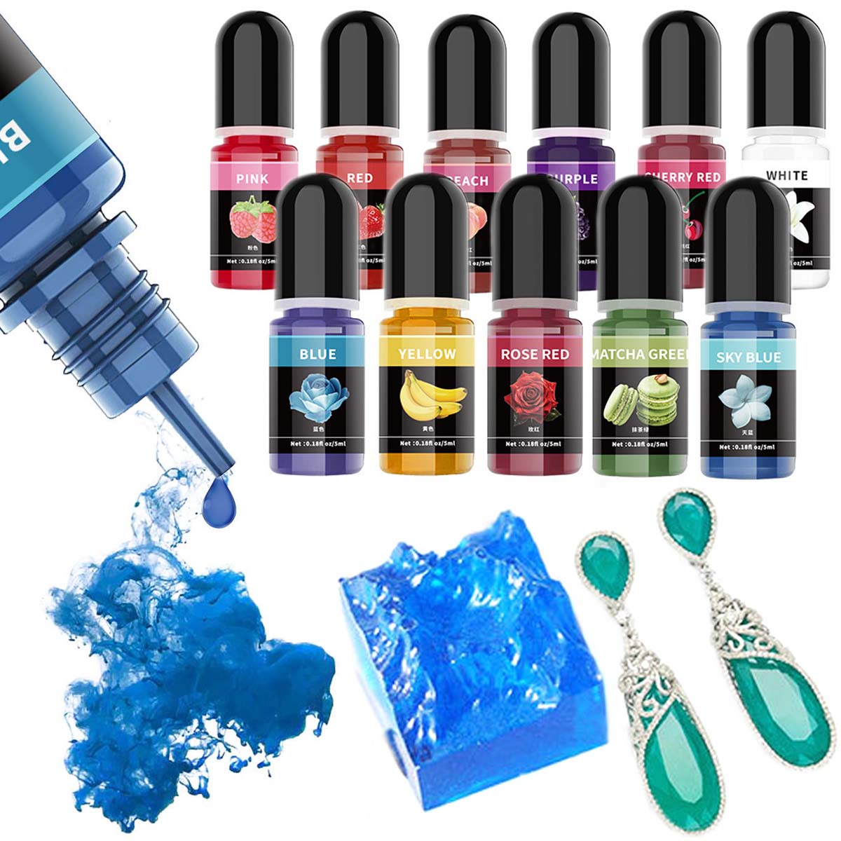 5ml/Butelek Pigment do żywicy  – Resin Pigment Set recenzja i cena